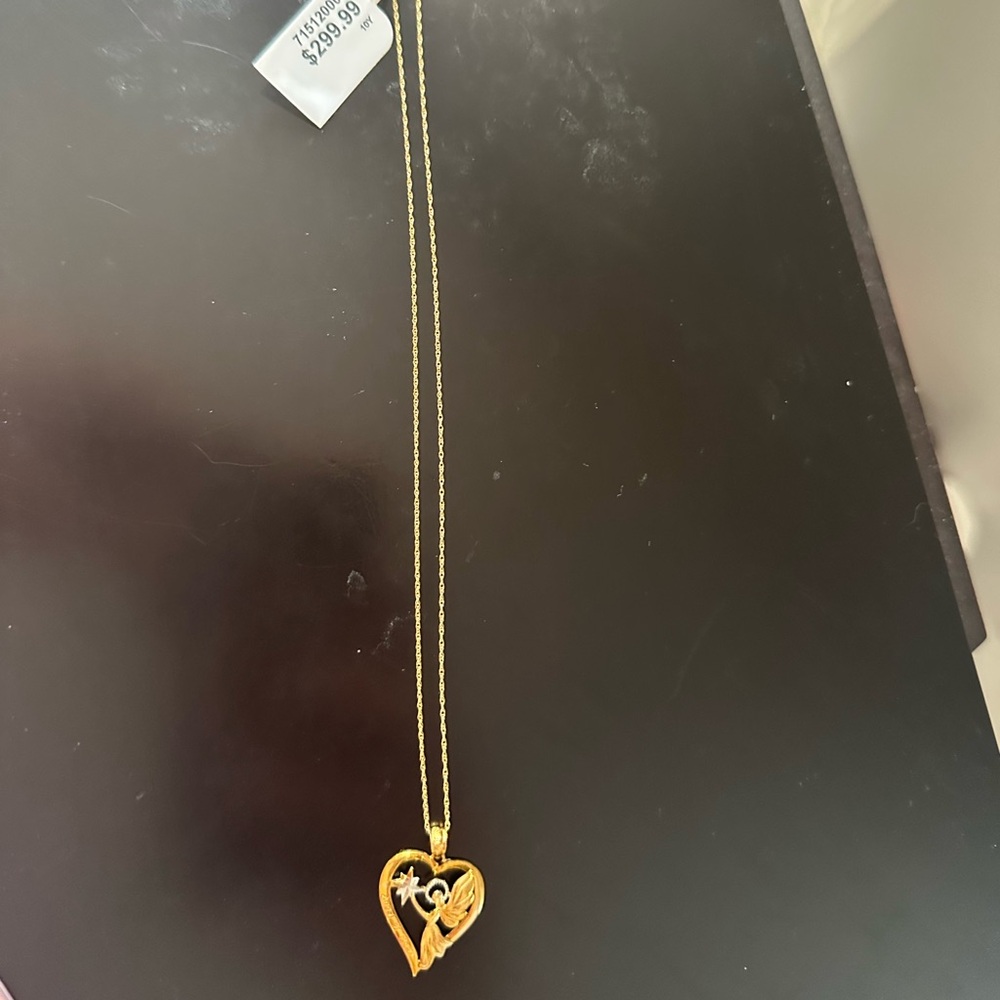 Elegant Angel of Hope Heart Pendant Necklace - new with tags